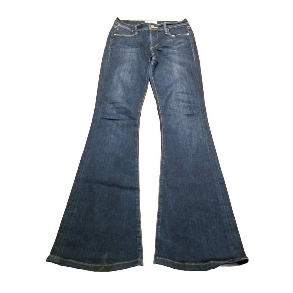 Frame Le High Flare Jeans Women Size 26 Sutherland Wash Stretch Denim (26x32.5)